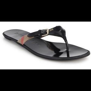 Burberry Maisie Thong Leather Flip Flops